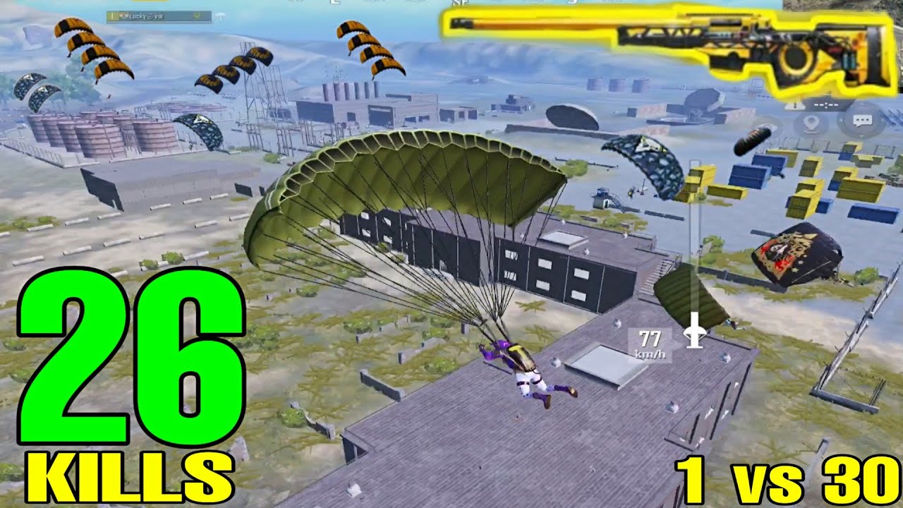 BEST LANDING IN MILITARY BASE | 26 KILLS SOLO VS SQUAD | PUBG MOBILE