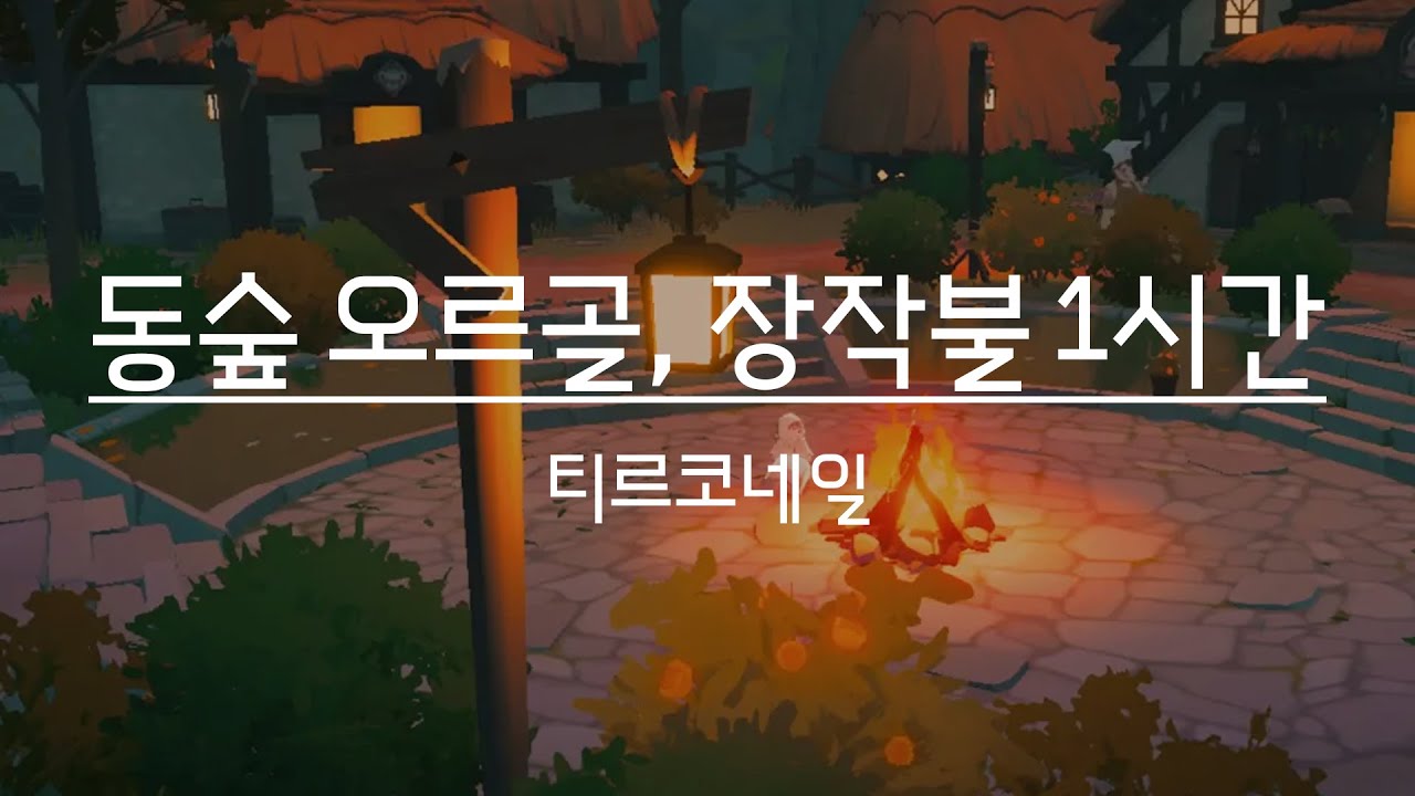 티르코네일에서 듣는 오르골과 장작불 소리 1시간 ASMR | 마비노기 숲속 힐링