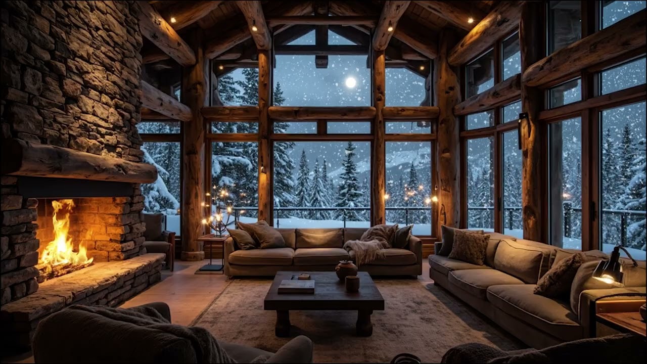 Warm Fireplace & Soft Piano: Crackling Fireplace for For Relax, Stress Relief and Anxiety