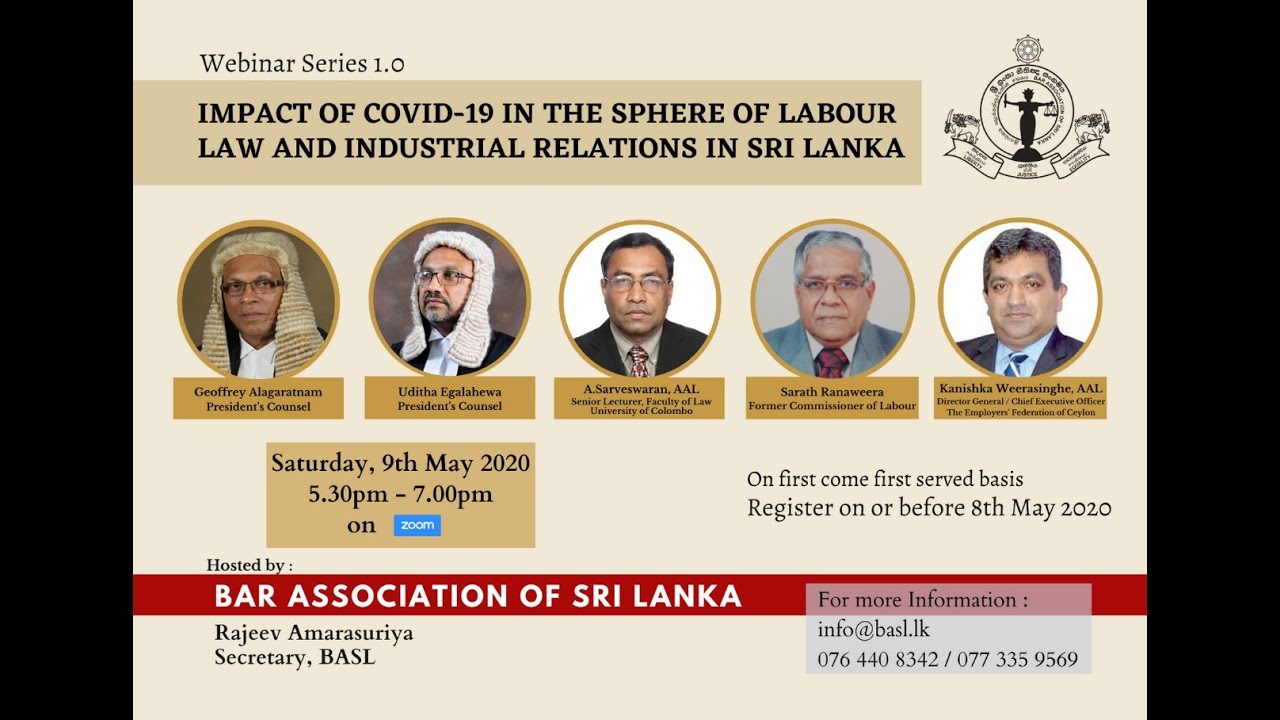 BASL Webinar 1.1 Impact of COVID19 in the sphere of Labour Law and Industrial Relations in Sri Lanka