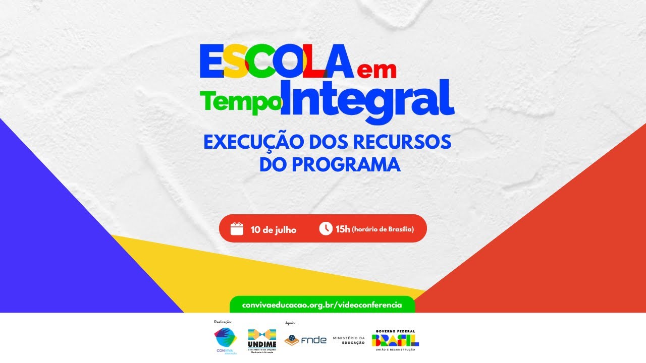 Execu&ccedil;&atilde;o dos recursos do programa escola em tempo integral