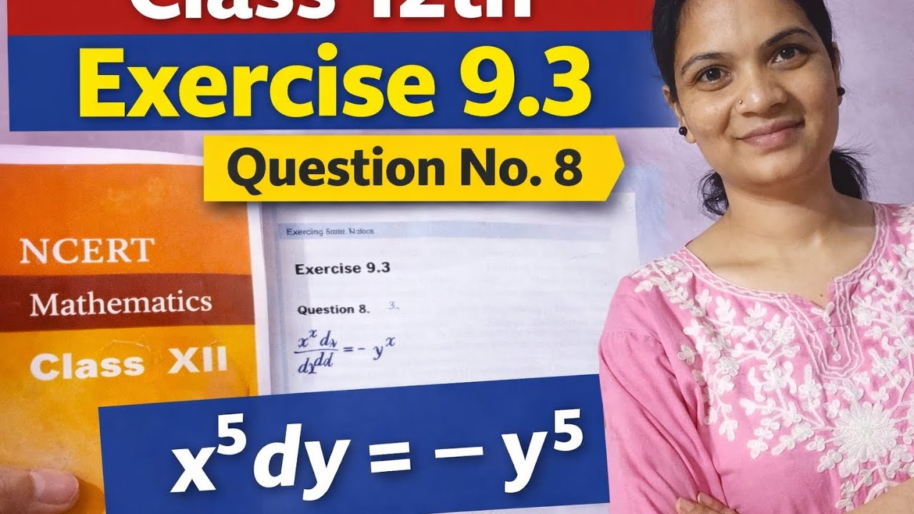 Class-12th,Ex-9.3 Q No.-8 || Differential equations class 12 CBSE NCERT||