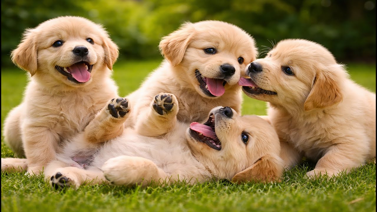 🐾🎾 Cute Puppies Competing for Toys on Fresh Green Grass | Dog Barking Sounds | Dog Videos