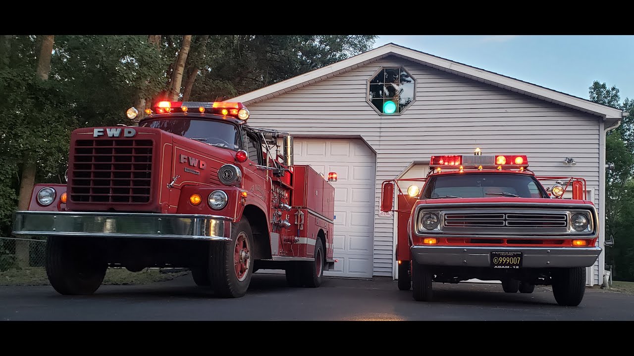 Emergency!  TV Show Engine 51(Stand-in)  responding to rubbish fire.
