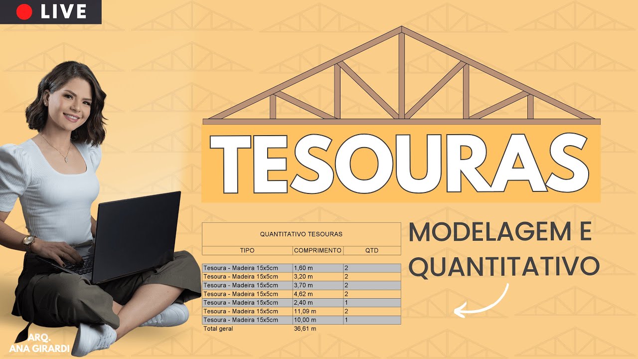 Madeiramento de telhado: Tesoura | Revit na Prática - Live 120