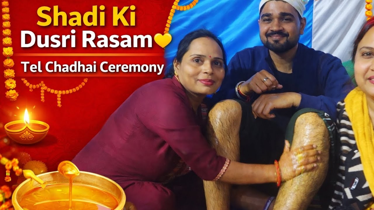 Day 33/365Tel Chadhai Ceremony 💛 diva Ab Roti Hai | Wedding vlog #ShadiKiRasam #TelChadhai #Wedding