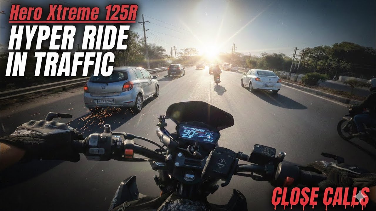 Hero Xtreme 125R : Hyper Ride in Traffic🔥| Close Calls🔥| YWB Vlogs