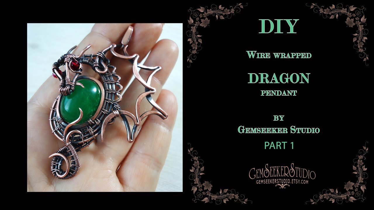 DIY. How to Make a Wire Wrapping Dragon Necklace. Part 1. Intermediate level.