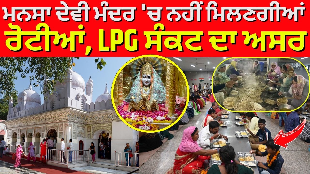 LPG Crisis | ਮਨਸਾ ਦੇਵੀ ਮੰਦਰ 'ਚ ਨਹੀਂ ਮਿਲਣਗੀਆਂ ਰੋਟੀਆਂ, LPG ਸੰਕਟ ਦਾ ਅਸਰ | Mansa Devi Mandir Langer|N18V