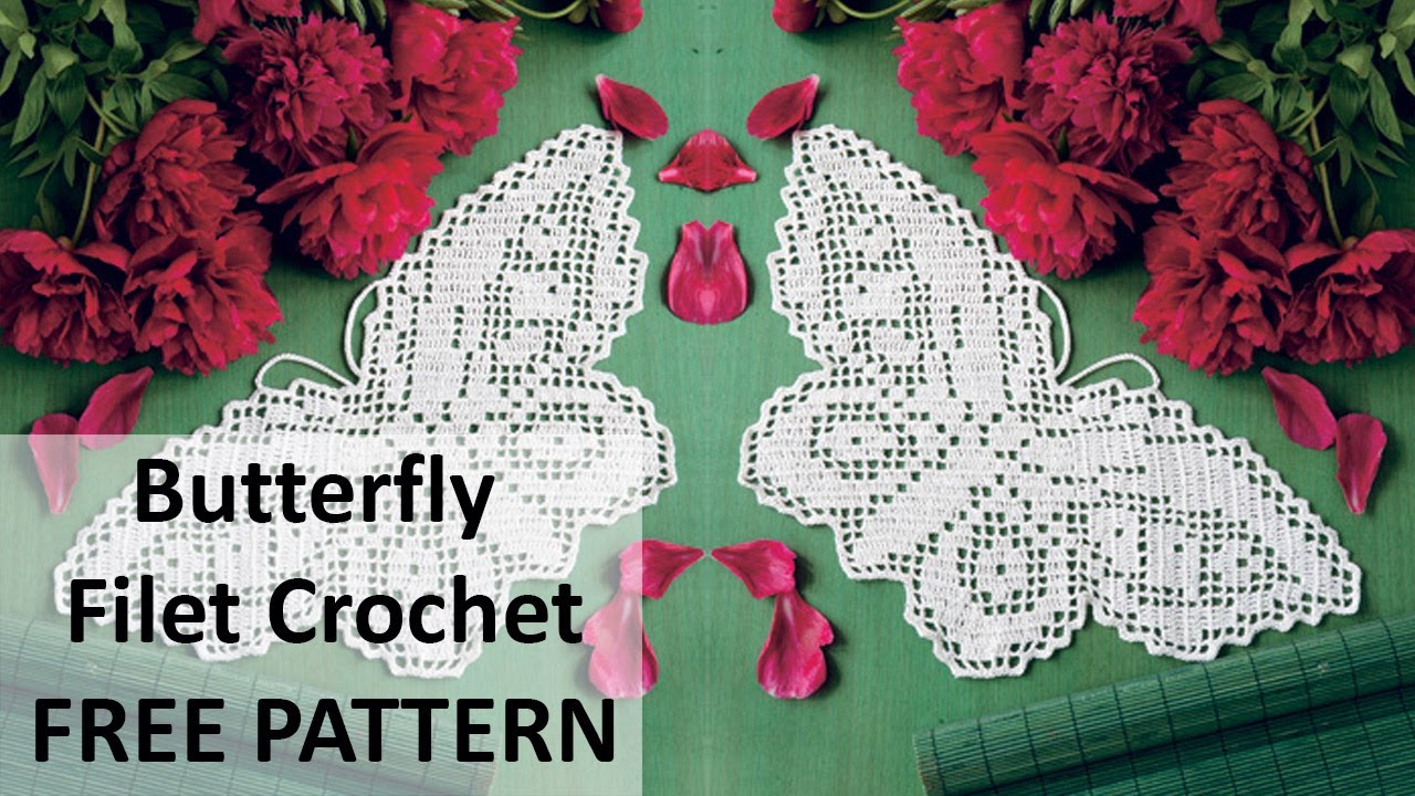 Butterfly filet crochet - FREE CROCHET PATTERN