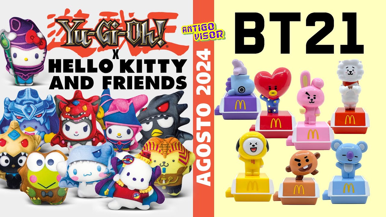 YU-GI-OH! X HELLO KITTY + BT21 McDonald's McLanche Feliz Agosto 2024 McDonalds Boneco Toy Méqui 526S