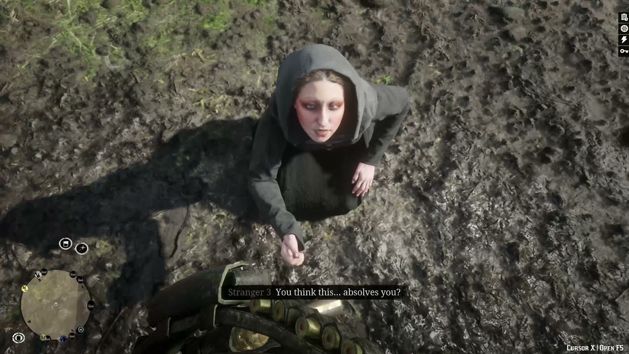 The woman that claims you killed her husband has alternate dialogue! -RDR2