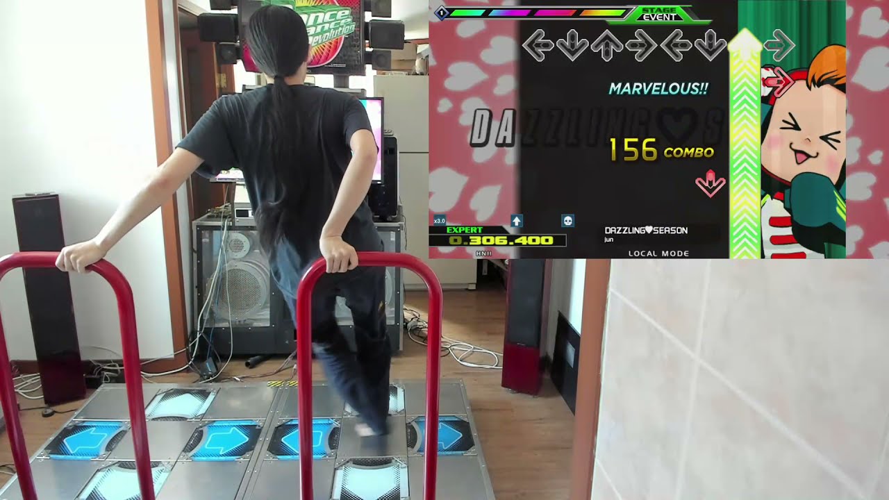 HN!! DDR SuperNOVA 3 jun - DAZZLING♡SEASON EXPERT DOUBLE AA FULL COMBO 969k CROSSxBEATS STEPMANIA