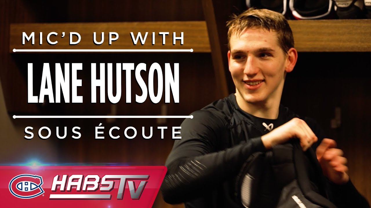 Lane Hutson mic'd up at practice in Edmonton