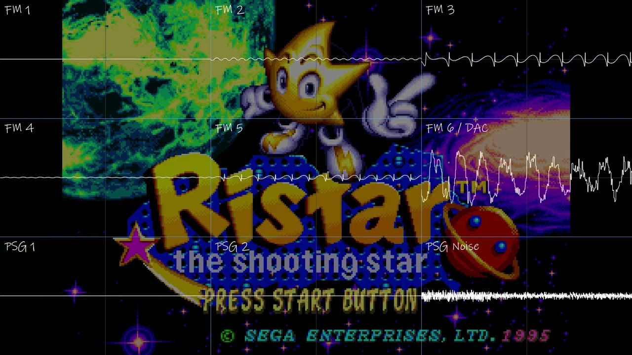 Ristar - Sega Genesis - OST - Bonus Stage 2 - Ready... Go - SMPS - Osciliscope view
