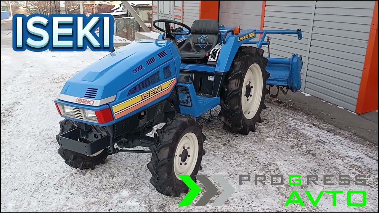 Видеообзор японского минитрактора ISEKI TU225 в комплекте с почвофрезой