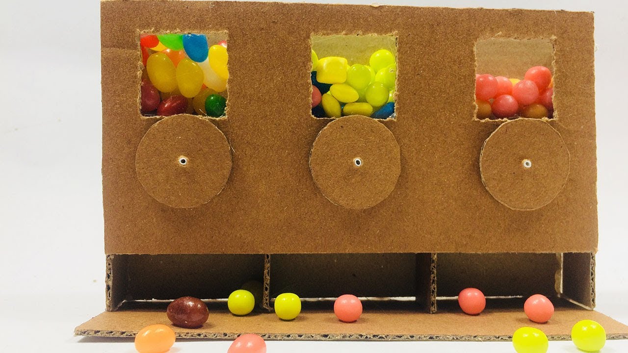 How to Make Multi GumBall Candy Dispenser Machine from Cardboard at Home DIY - Lee Bros