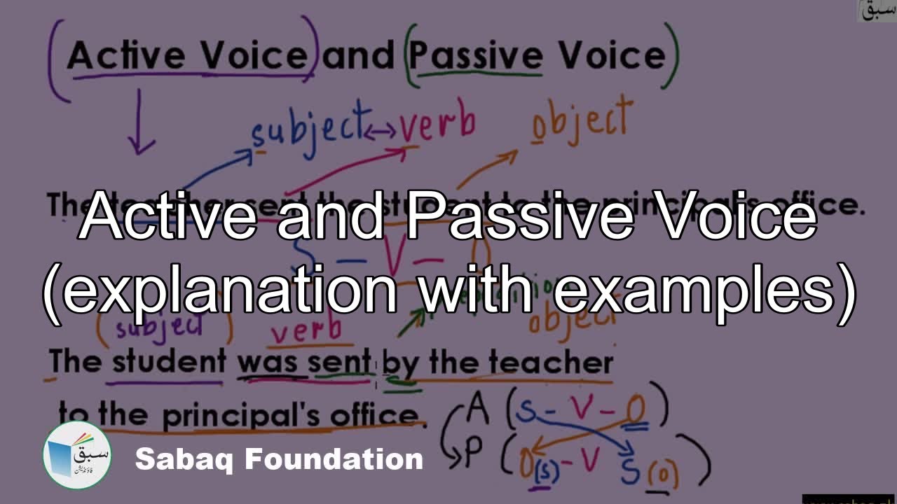 Active and Passive Voice (explanation with examples), English Lecture | Sabaq.pk