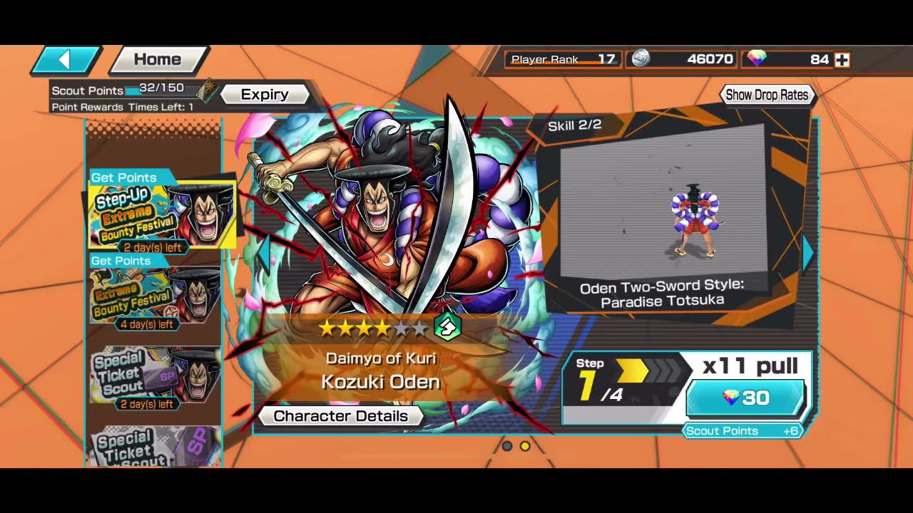 OPBR Kozuki Oden summons🤞