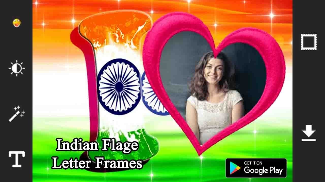 Indian Flag Letter Photo Frames,Indian Flag All Alphabets A-Z,Indian Flag Letter APP