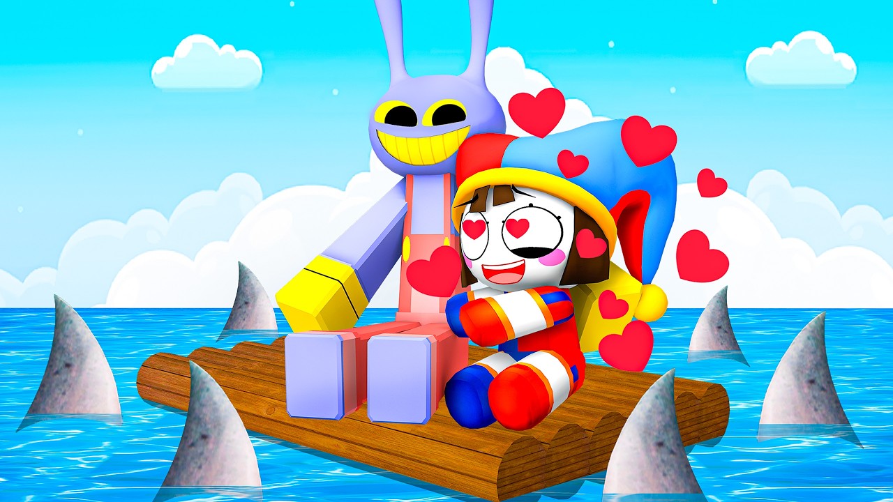 Jax e Pomni na JANGADA PERIGOSA do Roblox!