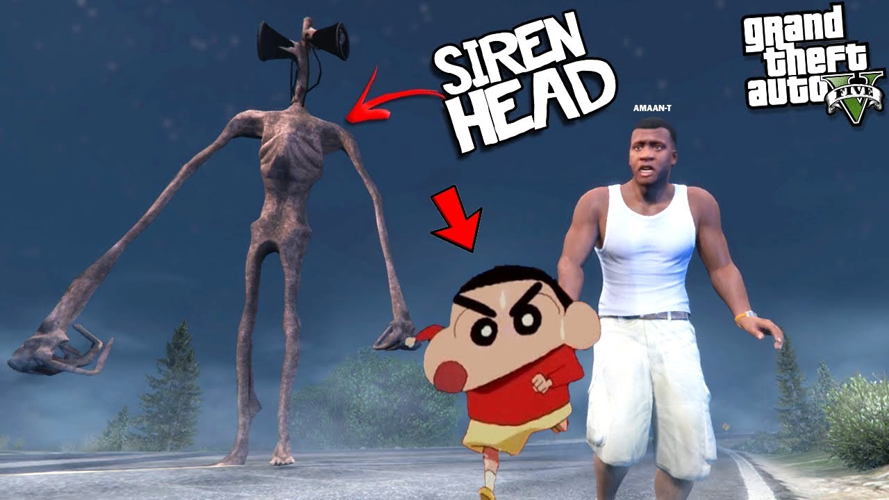 SHINCHAN and FRANKLIN Found SIREN HEAD in GTA 5 | SIRENHEAD in GTA 5