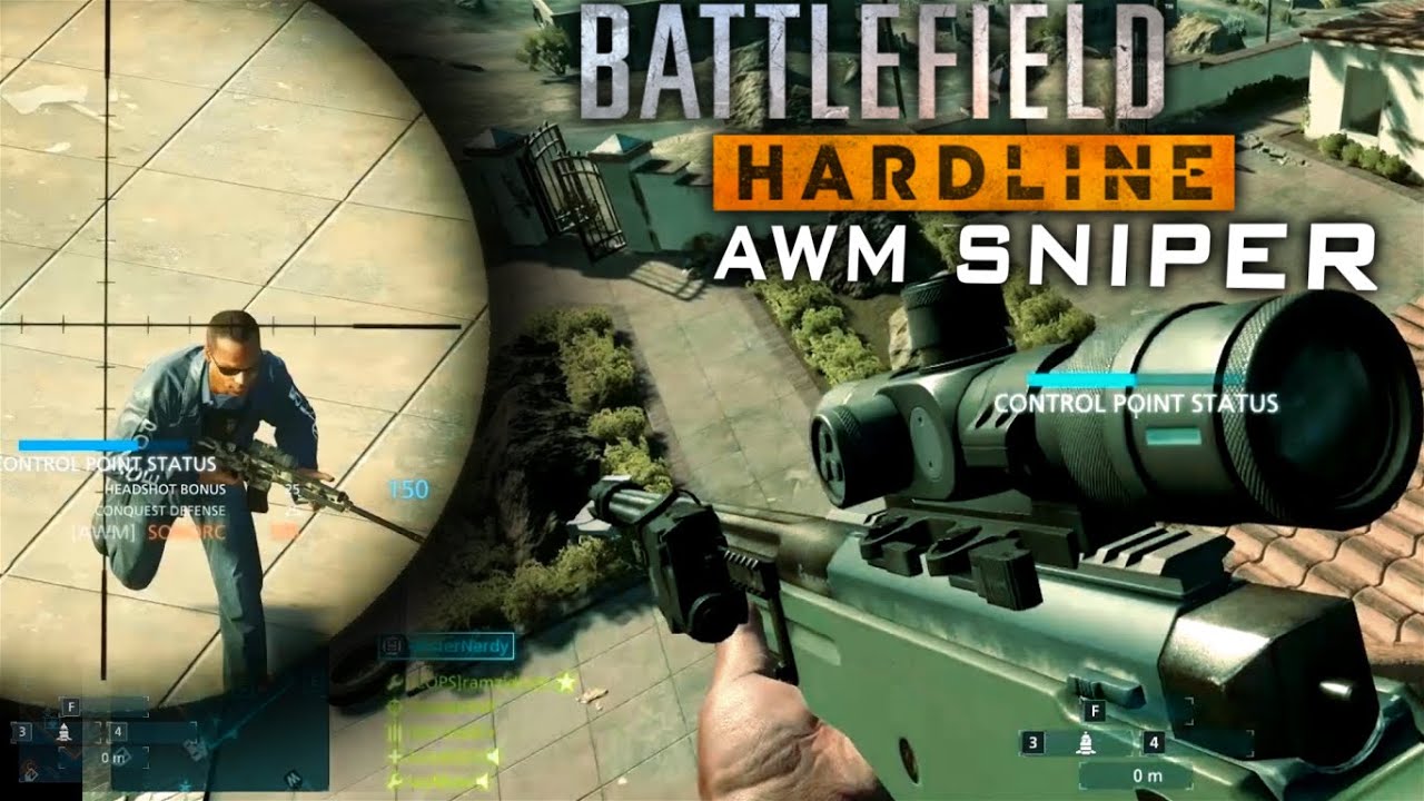 Battlefield Hardline Beta: AWM Sniper Streaks [60fps]