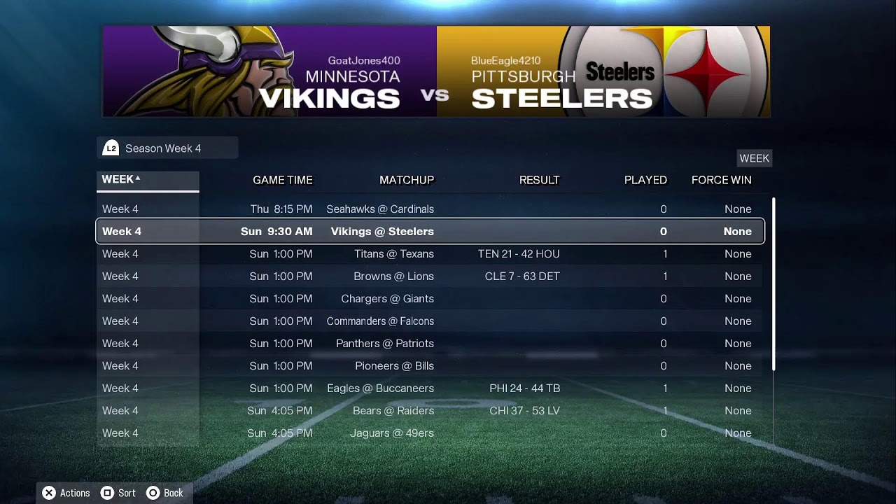 Madden 26 vs Browns