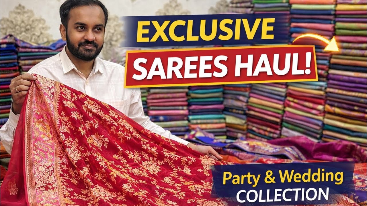 Pure Georgette Handloom Silk Sarees / Swastik Creation Varanasi #banarasikhaddi #swastik Creation 