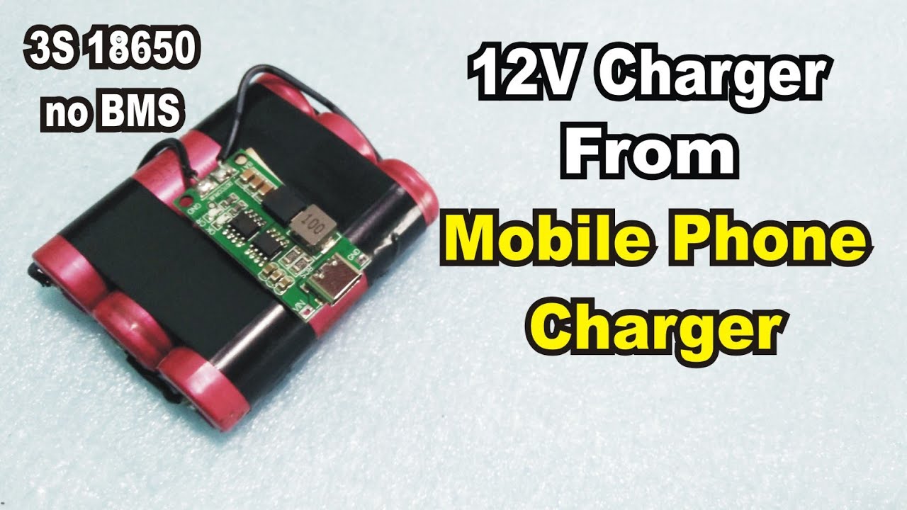 12v battery charger with mobile charger |  DC 5v to 12v | 18650  bms module