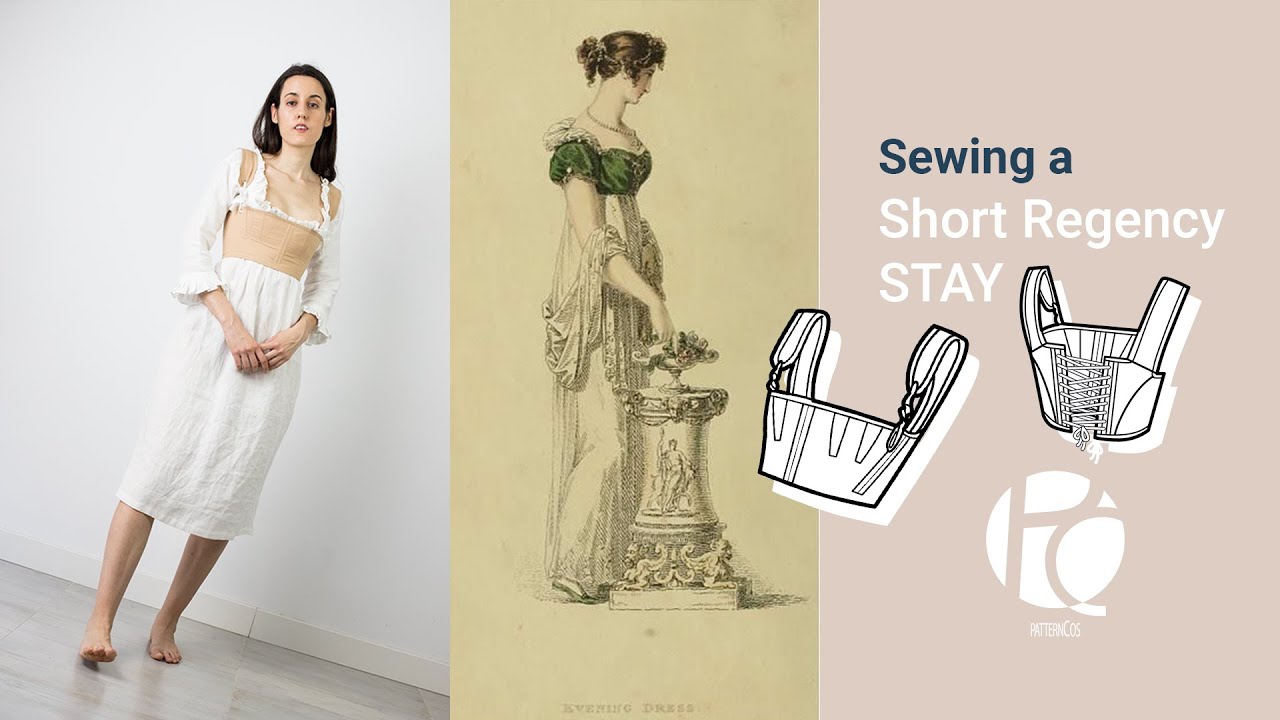 Sewing a 1810 short Regency Stay 🌸 ENGLISH 🌸 With sewing pattern