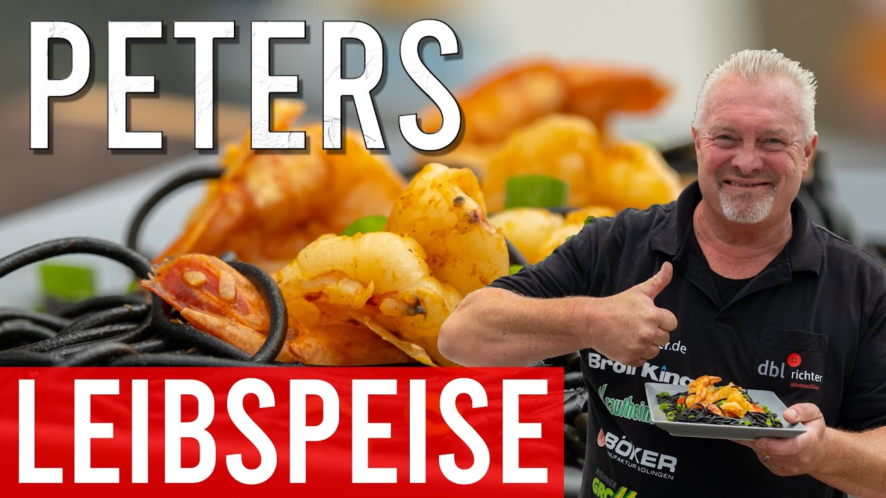Die absolute Leibspeise von Peter Zeitler / Garnelen mit schwarzen Spaghettis