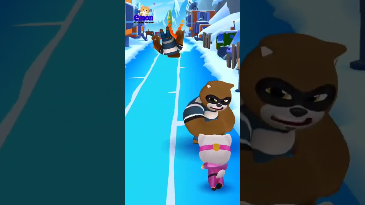 Talking Tom Hero Dash - Hero Angela vs Big Raccoon | Android, IOS | gameplay