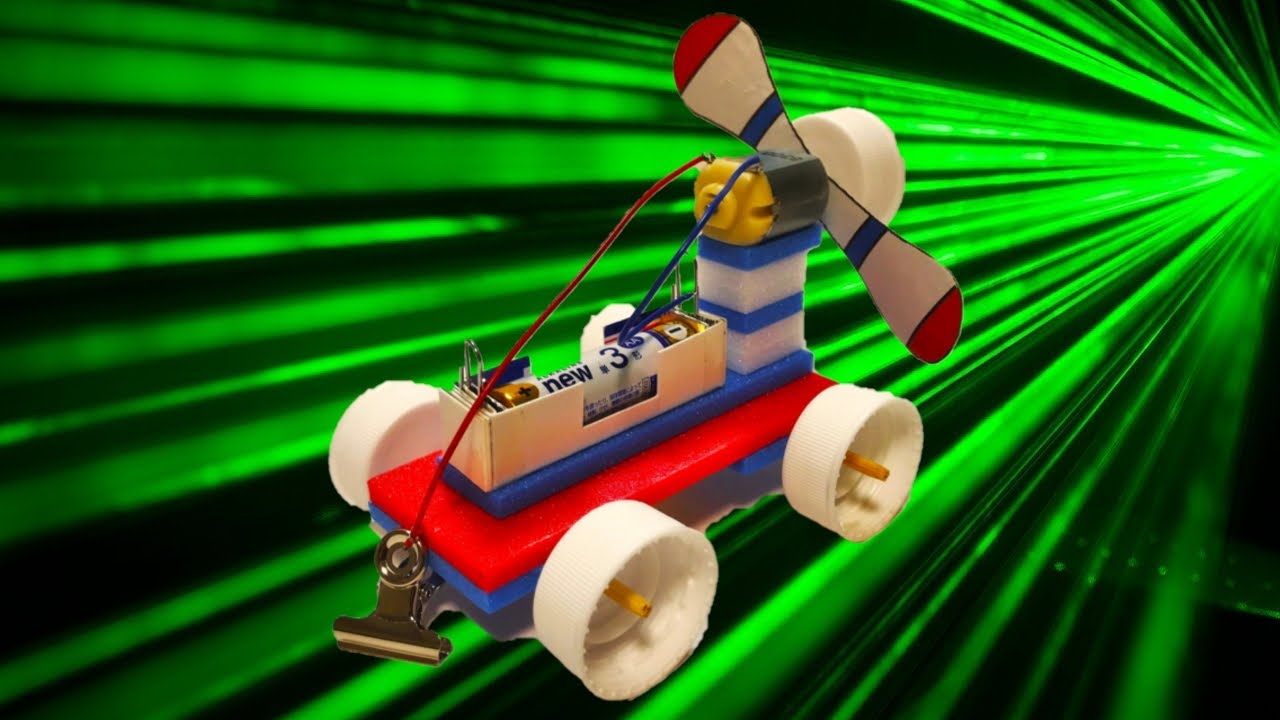 【工作】プロペラカー　モーターで動く車 | DIY How to Make a DC Motor Propeller Car