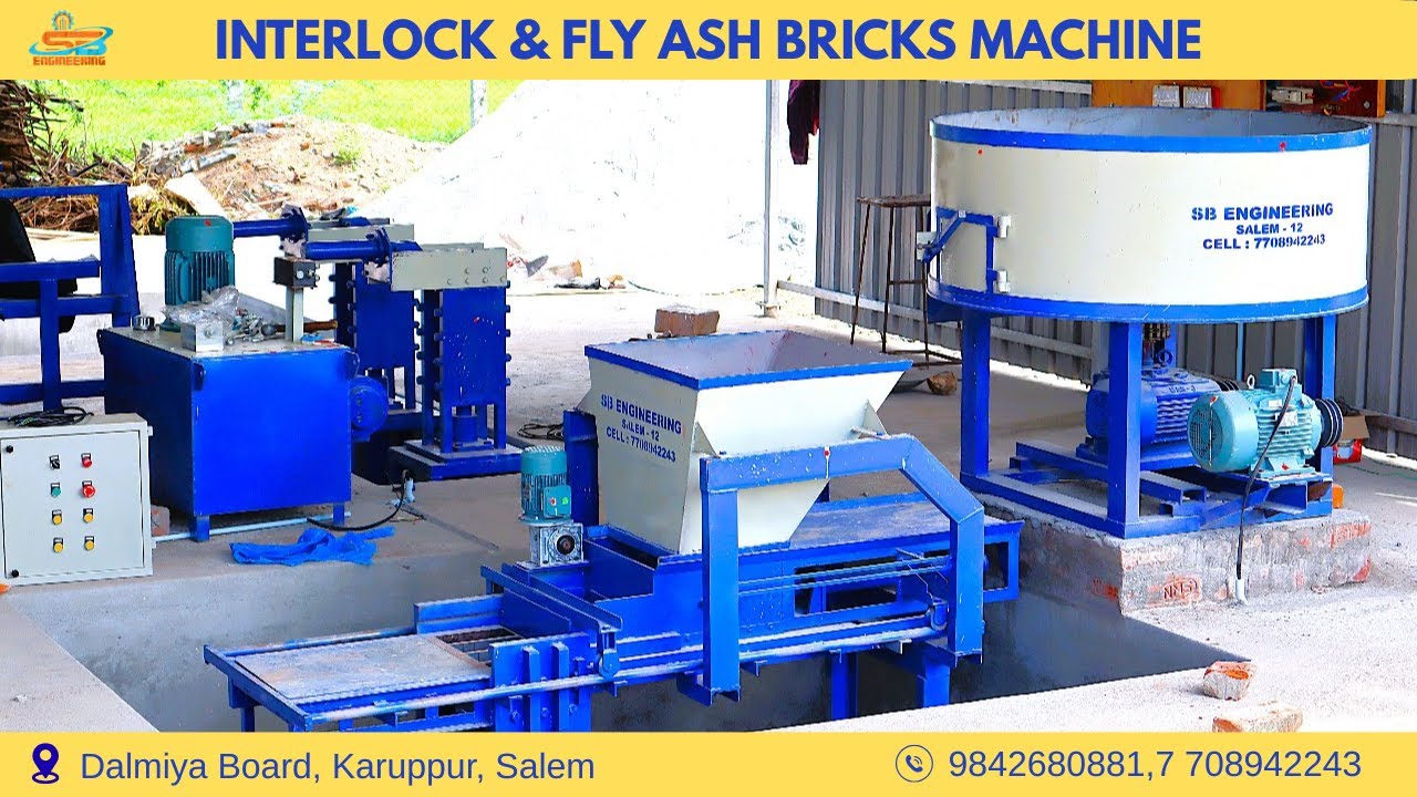 Automatic Fly Ash & Interlock Brick Manufacturing Machine #buildingmaterials #constructionmaterials