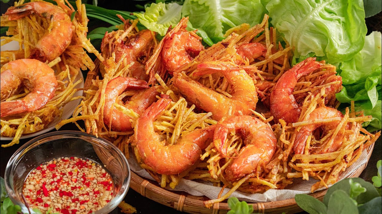 Bánh Tôm Chiên ngon hơn cả Bánh Xèo, Bí Quyết pha bột Giòn Rụm qua ngày | Crispy Fried Shrimp Cakes
