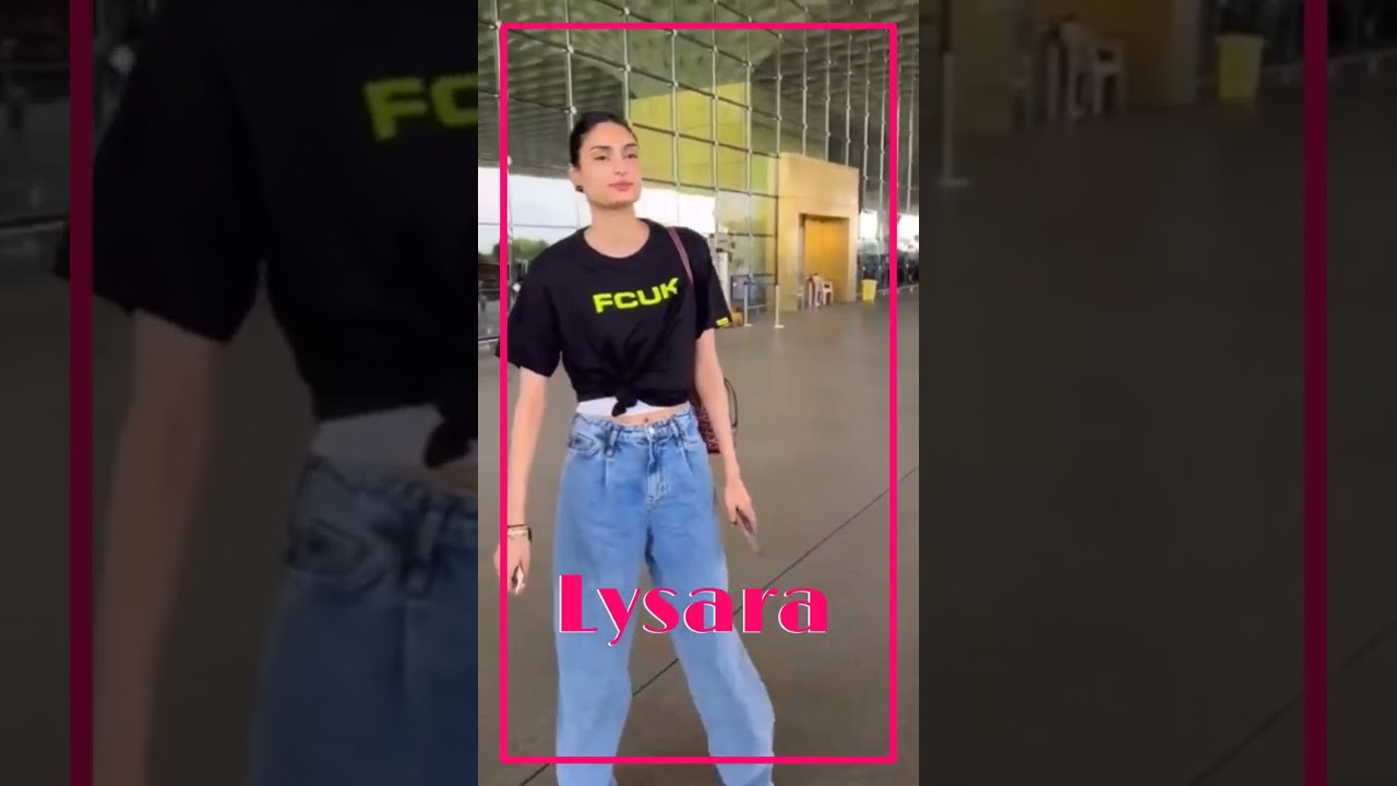 Daughter of Sunil Shetty at airport . #lysara