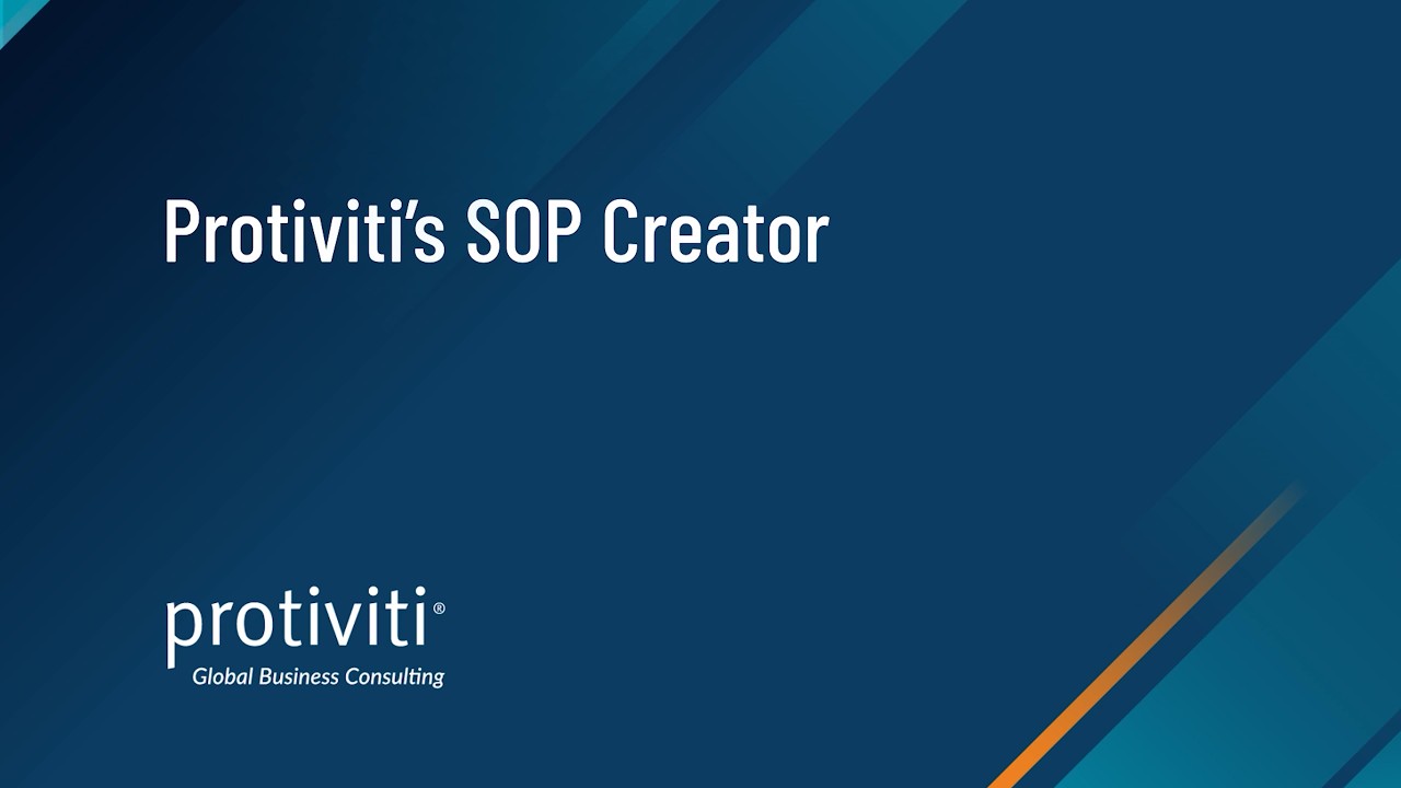Protiviti's SOP Creator