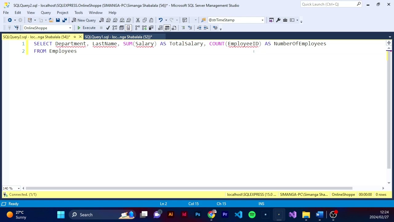 26. Mastering SQL Server :  GROUPING SETS