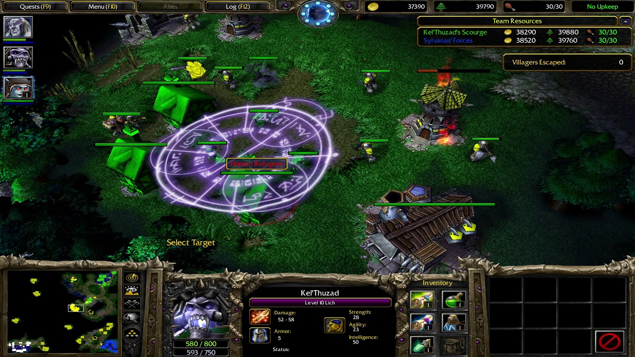 Warcraft 3 Frozen Throne Undead Campaign Mission 1:King Arthas Hard [Guide] + Secret