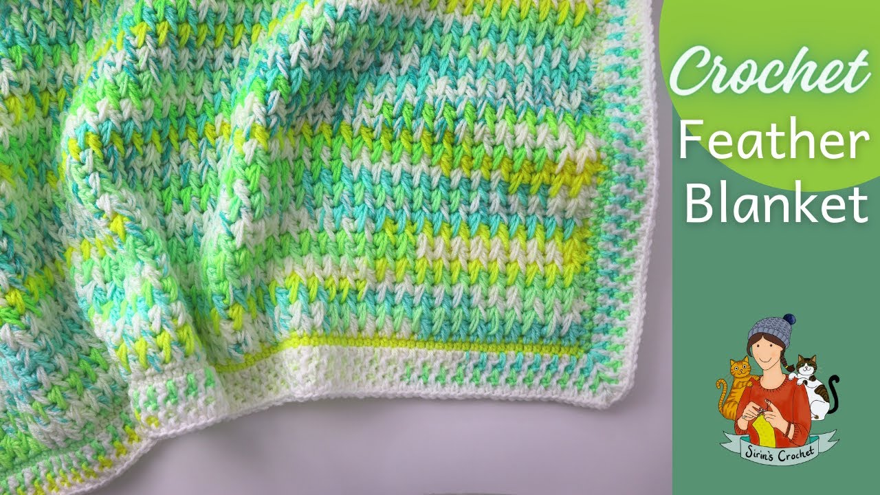Crochet Quick And Easy Baby Blanket With Feather Stitch