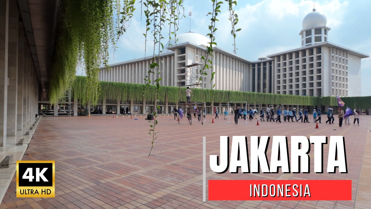 【Indonesia Walk 4K】Istiqlal Mosque and Jakarta Cathedral | Central Jakarta | 2025