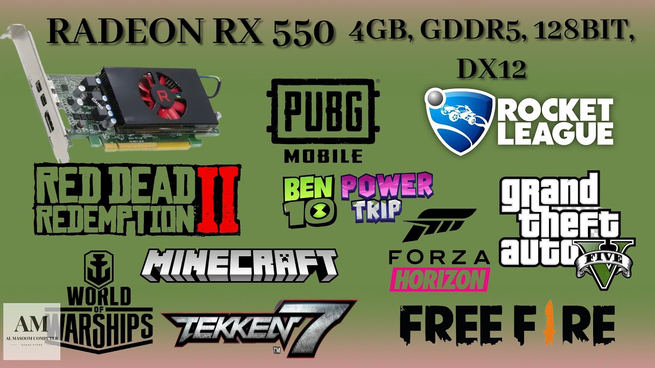 RADEON RX 550 [4GB, GDDR5, 128BIT, DX12 ] GAMEPLAY2023, GTA5, PUBG, RDR2, FREEFIRE, ROCKET LEAGUE, .
