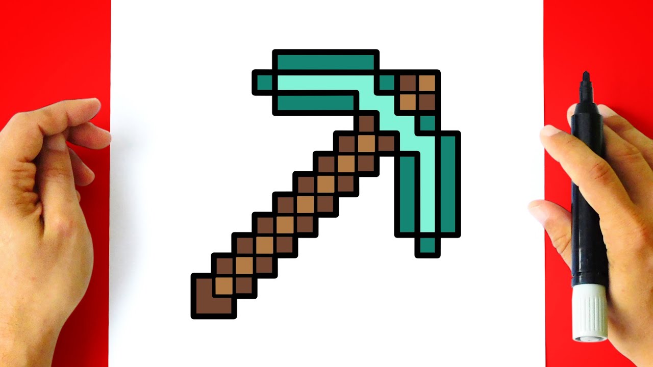 How to DRAW MINECRAFT PICKAXE