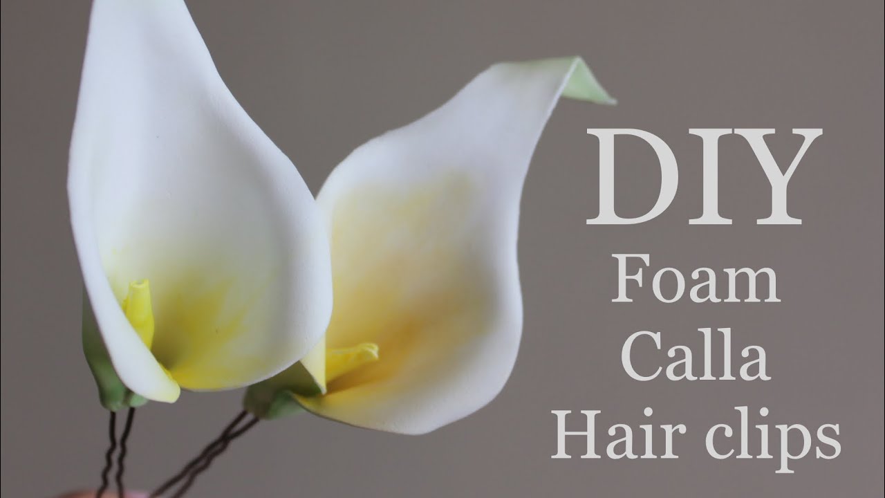 Каллы из фоамирана на шпильках / DIY Foam Flower Calla Lily Hair clips