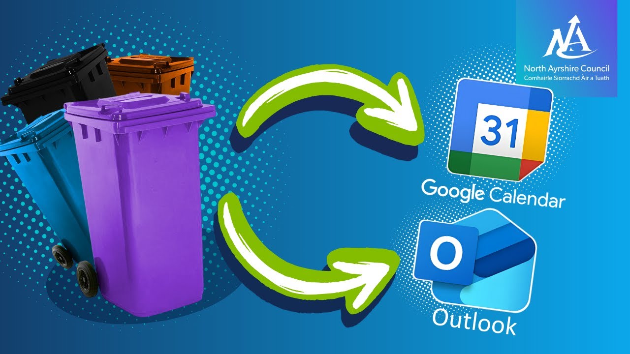 How to download your North Ayrshire bin collection calendar to desktop devices.