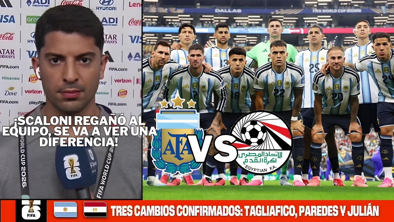 Scaloni har&aacute; cambios en la titular, argentina se prepara para los octavos, argentina vs Egipto