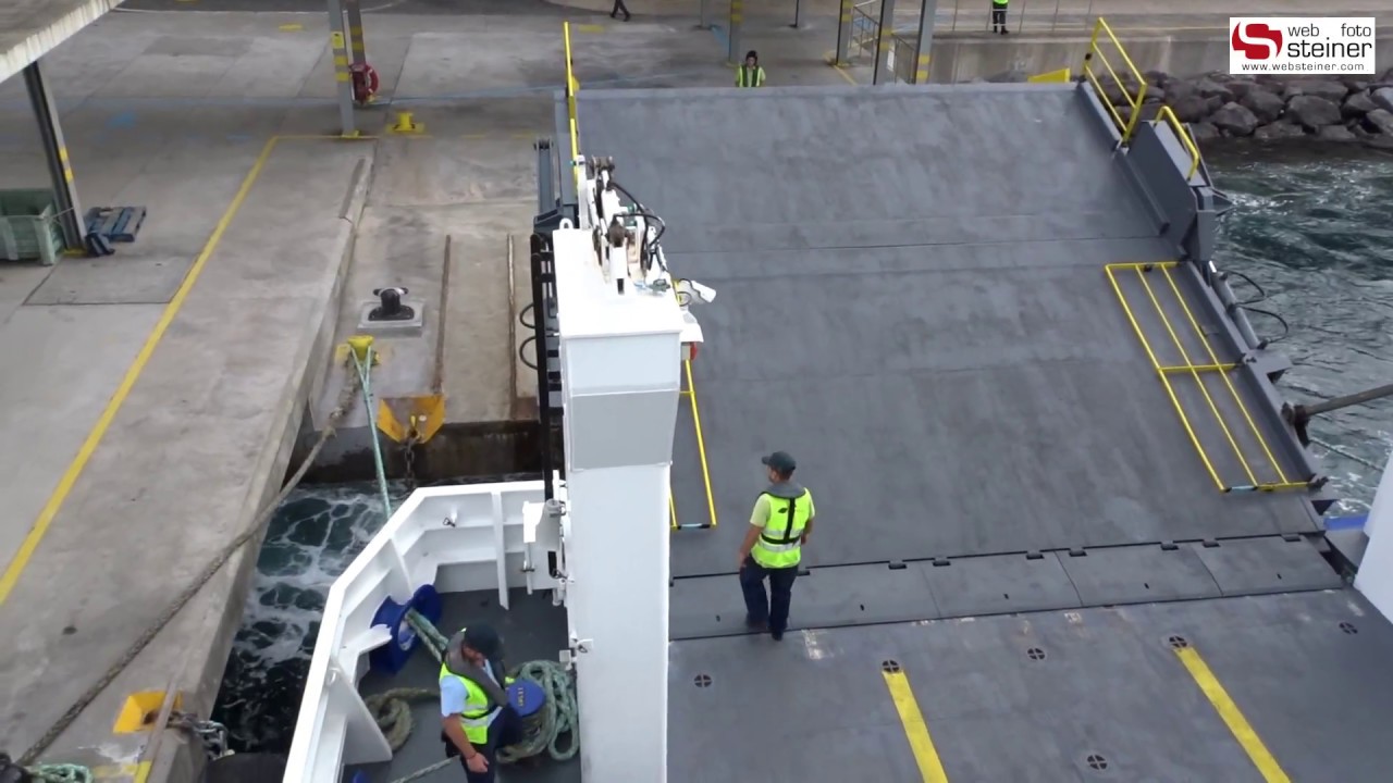 Arrival with the ferry from Madalena (Pico) to Horta (Faial), Azores, 15. September 2017