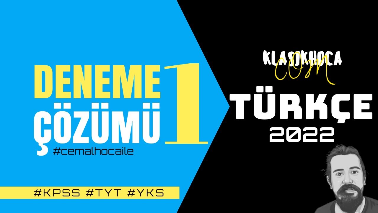 Türkçe Deneme Çözümü | 1. Deneme | #cemalhocaile | 2022 TYT, KPSS