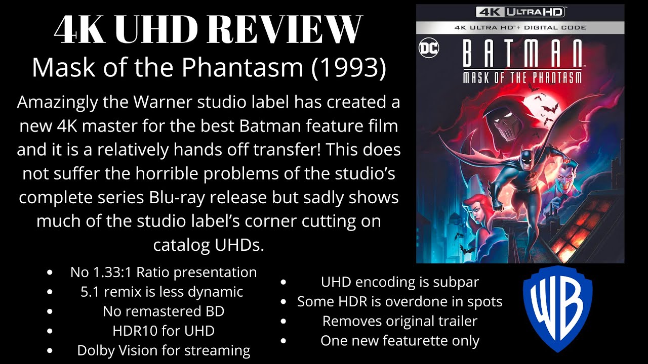 Batman Mask of the Phantasm (1993) 4K UHD Review